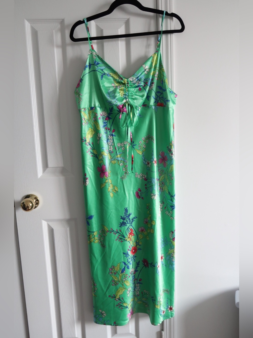 Emma & Michele Green Floral Satin Slip